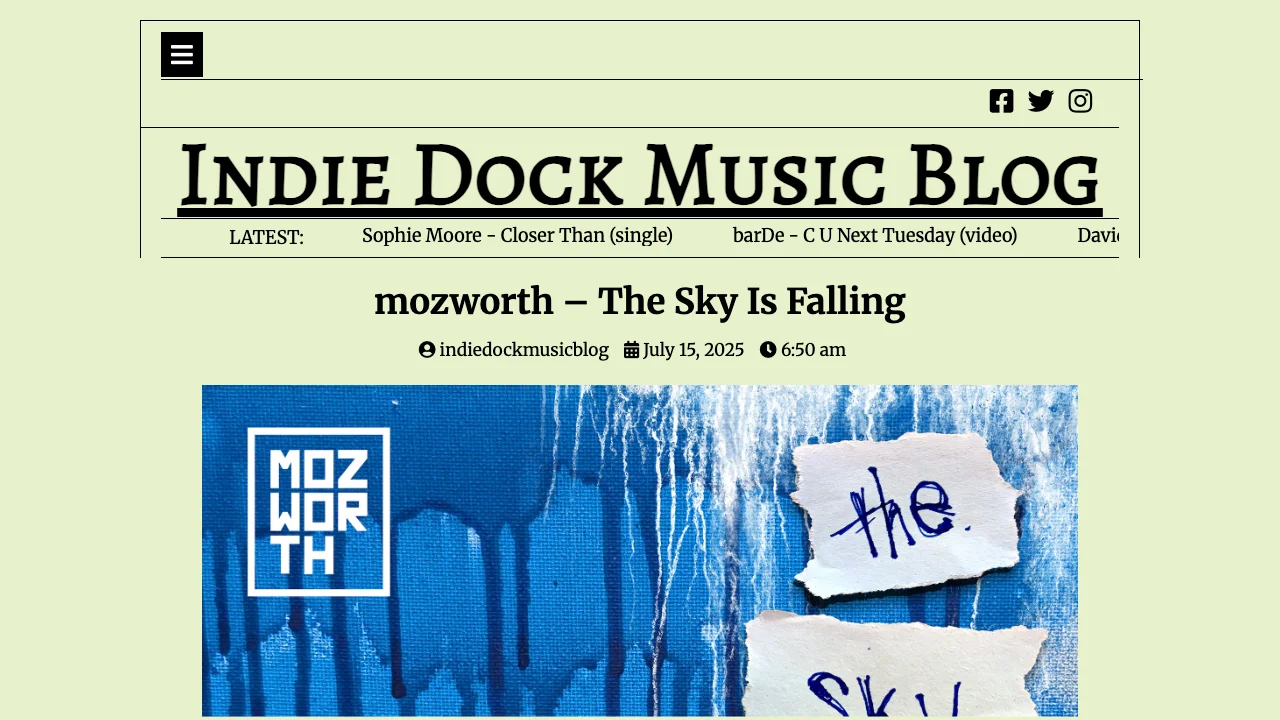 Indie Dock Music Blog — mozworth - The Sky Is Falling